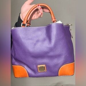 Dooney & Bourke Purple and Brown Shoulder Bag
